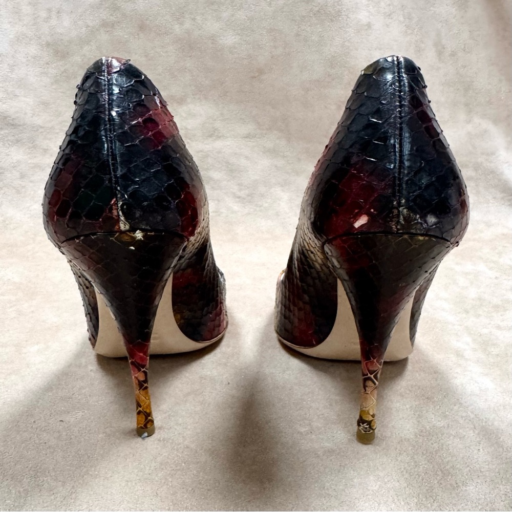 Miu Miu Whips Graffiti Snakeskin Ombre Multicolor Heels Calzature Donna 38.5 Box - Picture 11 of 15